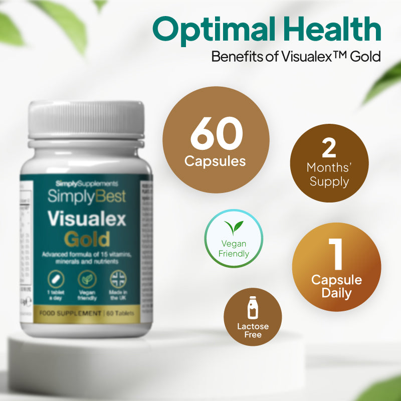 Visualex Gold Optimal Eye Health with 60 capsules. 1 capsule daily (2 months supply)
