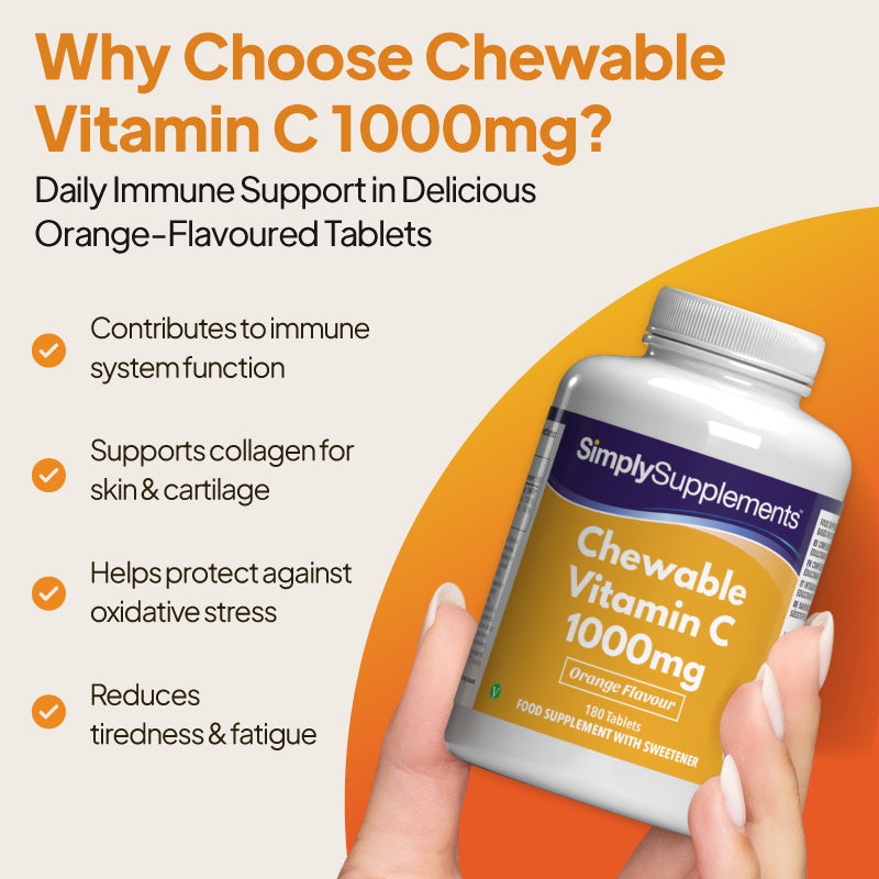 Vitamin C contributes to immune system function, supports collagen and helps protect against oxidative stress