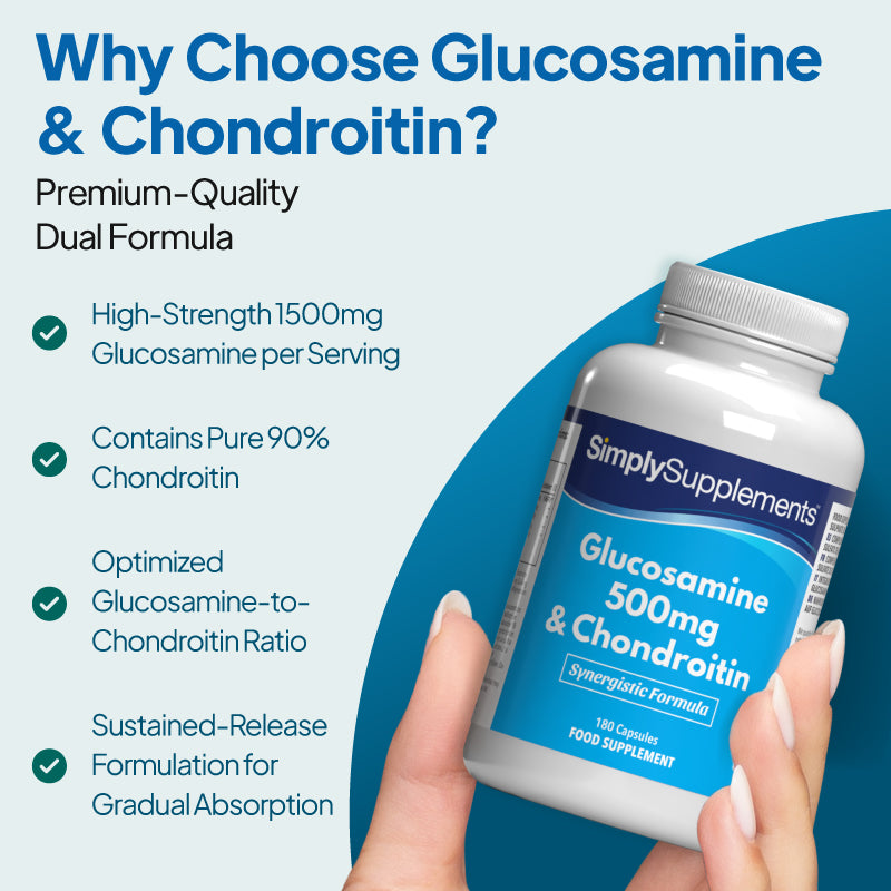 Glucosamine 500mg & Chondroitin is a premium-quality dual formula