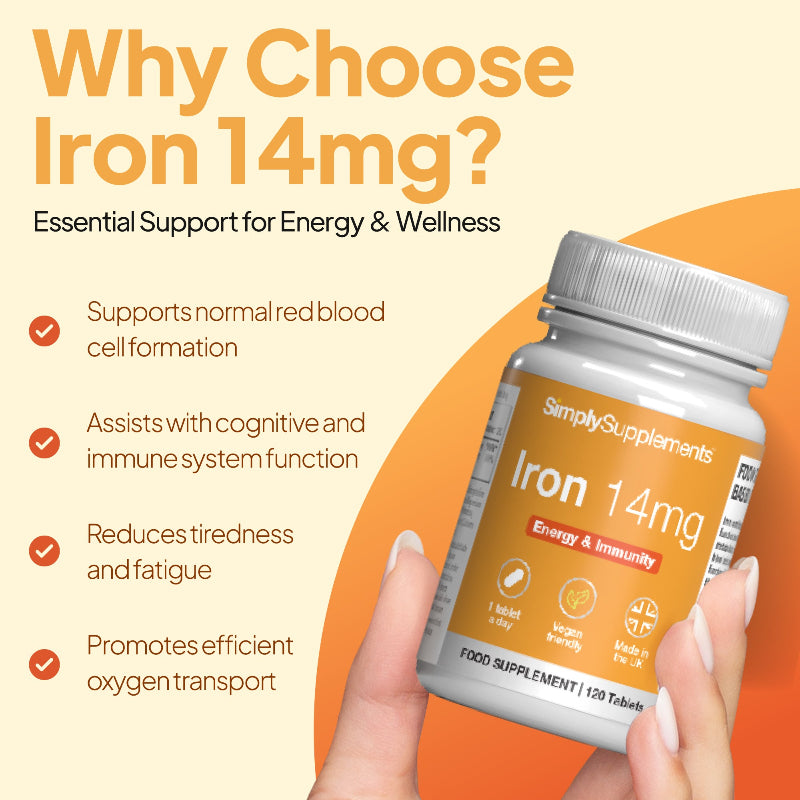 Iron supports normal red blood cell formation, assists with cognitive and immune system function and reduce tiredness and fatigue