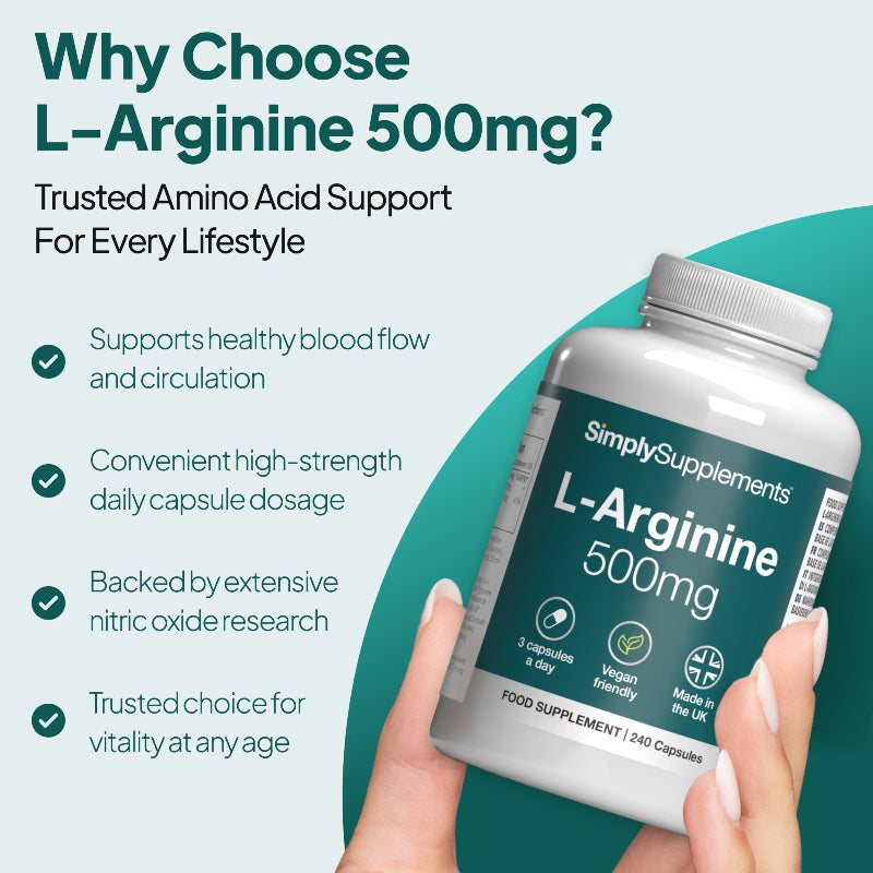 L-Arginine supports healthy blood flow and circulation