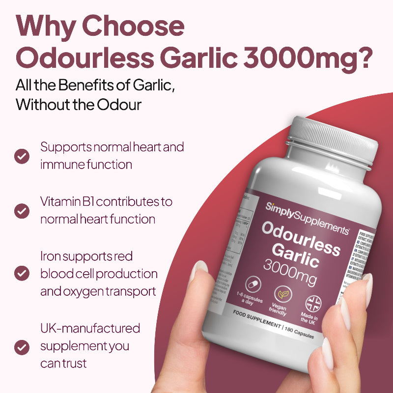 Garlic supports the normal heart and immune function.