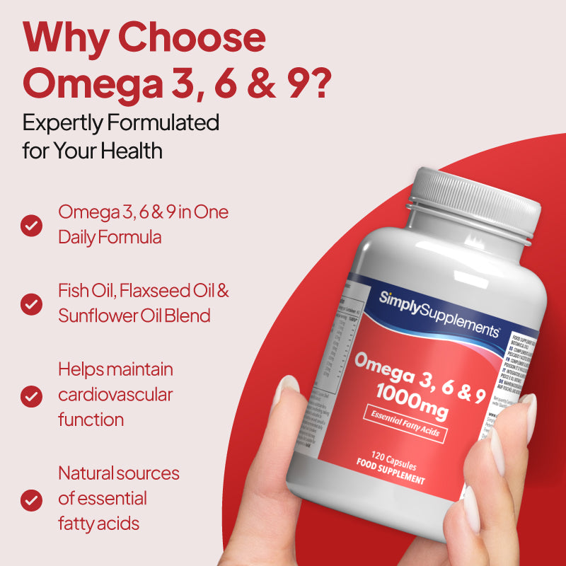 Omega 3, 6 & 9 helps maintain cardiovascular function