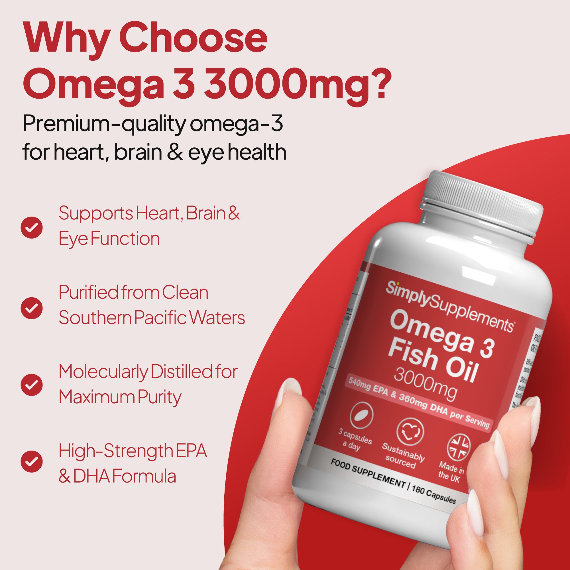 Omega 3 fish oil Capsules support heart, brain & eye function