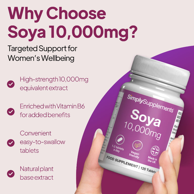 Simply Supplements why-choose-Soya 10,000mg is targeted support for women's wellbeing