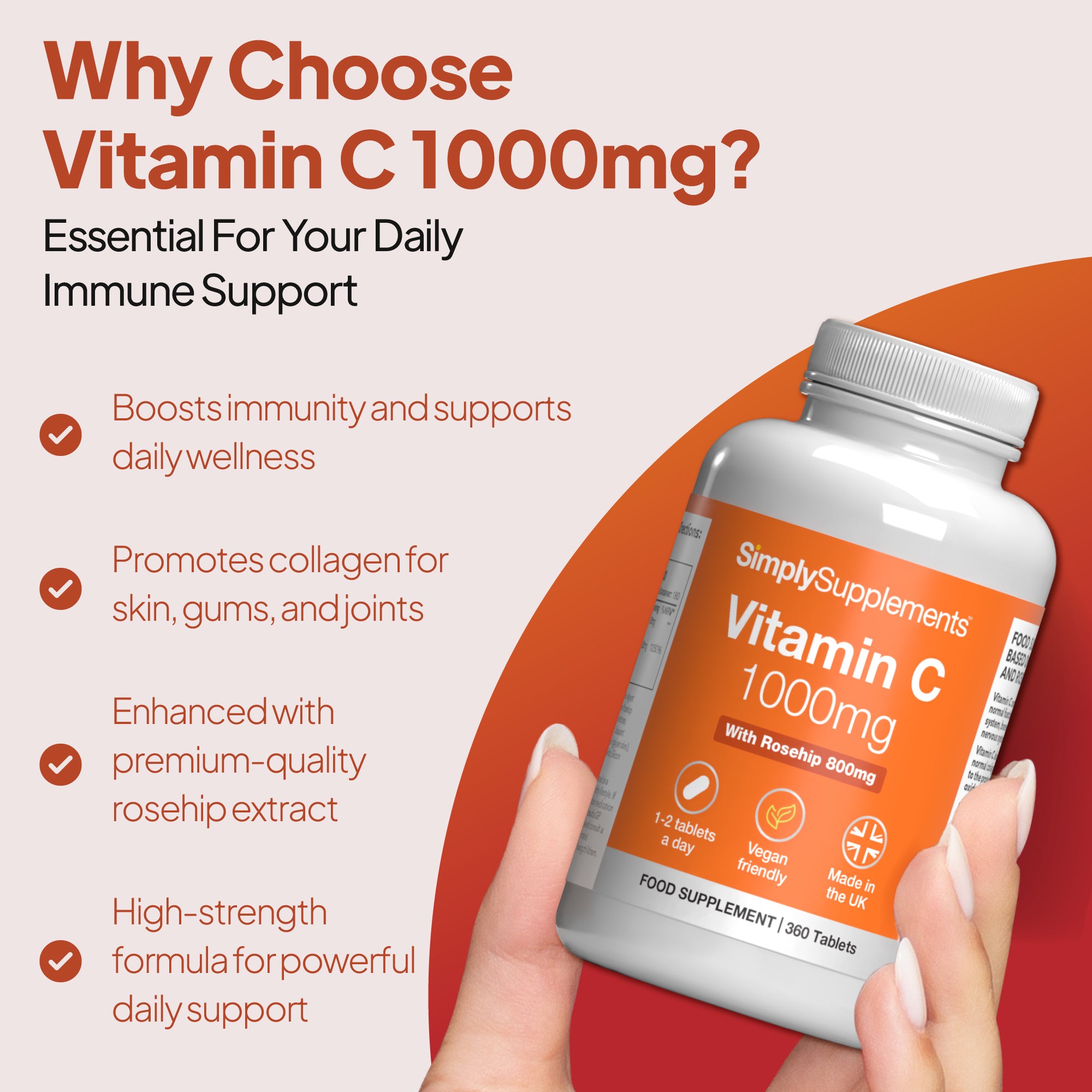 Vitamin C helps boost immunity and supports daily wellness.