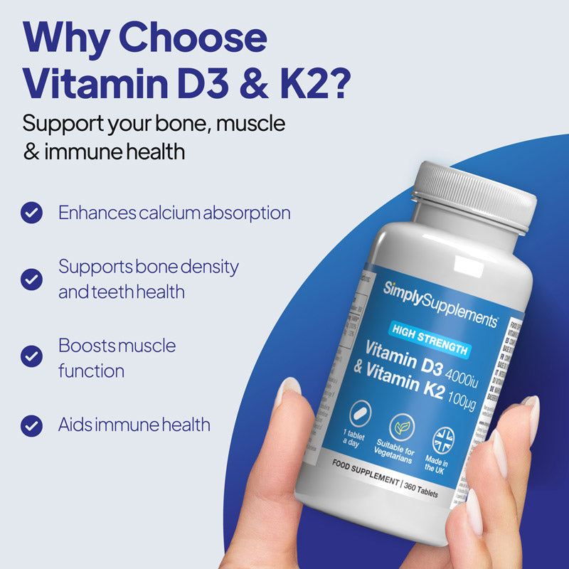 why choose Simply Suplements Vitamin D3 4000iu & Vitamin K2 100mcg
